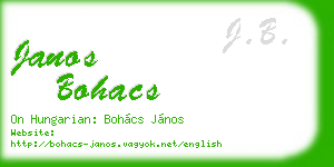 janos bohacs business card