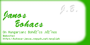 janos bohacs business card